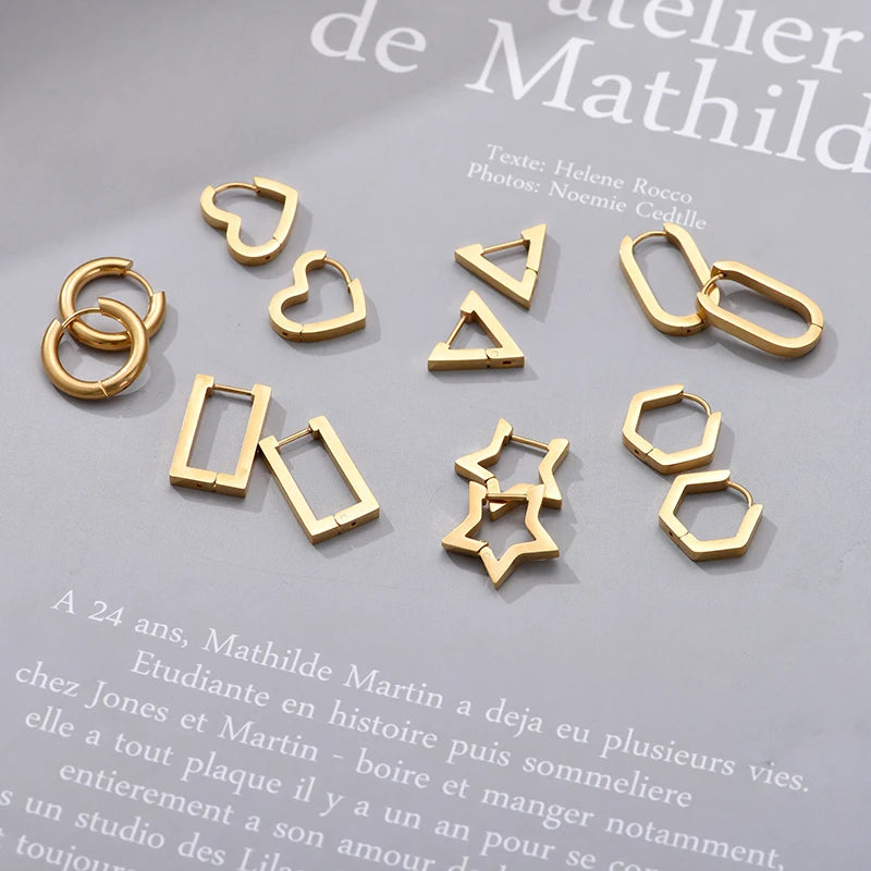 Heart Star Oval Earrings