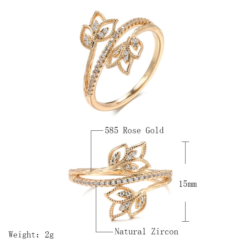 JULYDREAM Elegant Flower Double Zircon Ring