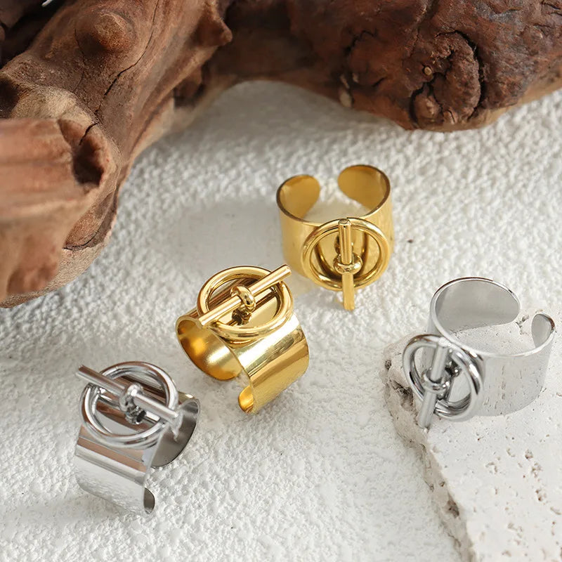 Plated Punk Open Ring