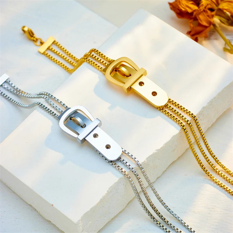 Butterfly Heart Belt Twist Multilayer Chain Bracelet