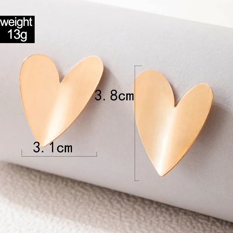 Big Heart Stud Earrings