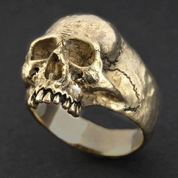 Skull ring male rock goth punk