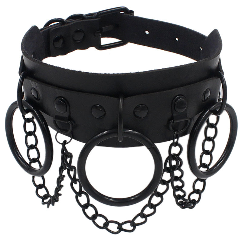 Dark Gothic Harajuku PU Leather Collar