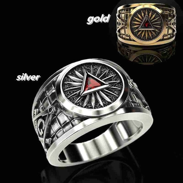 Men's Punk Mason Masonic Ring