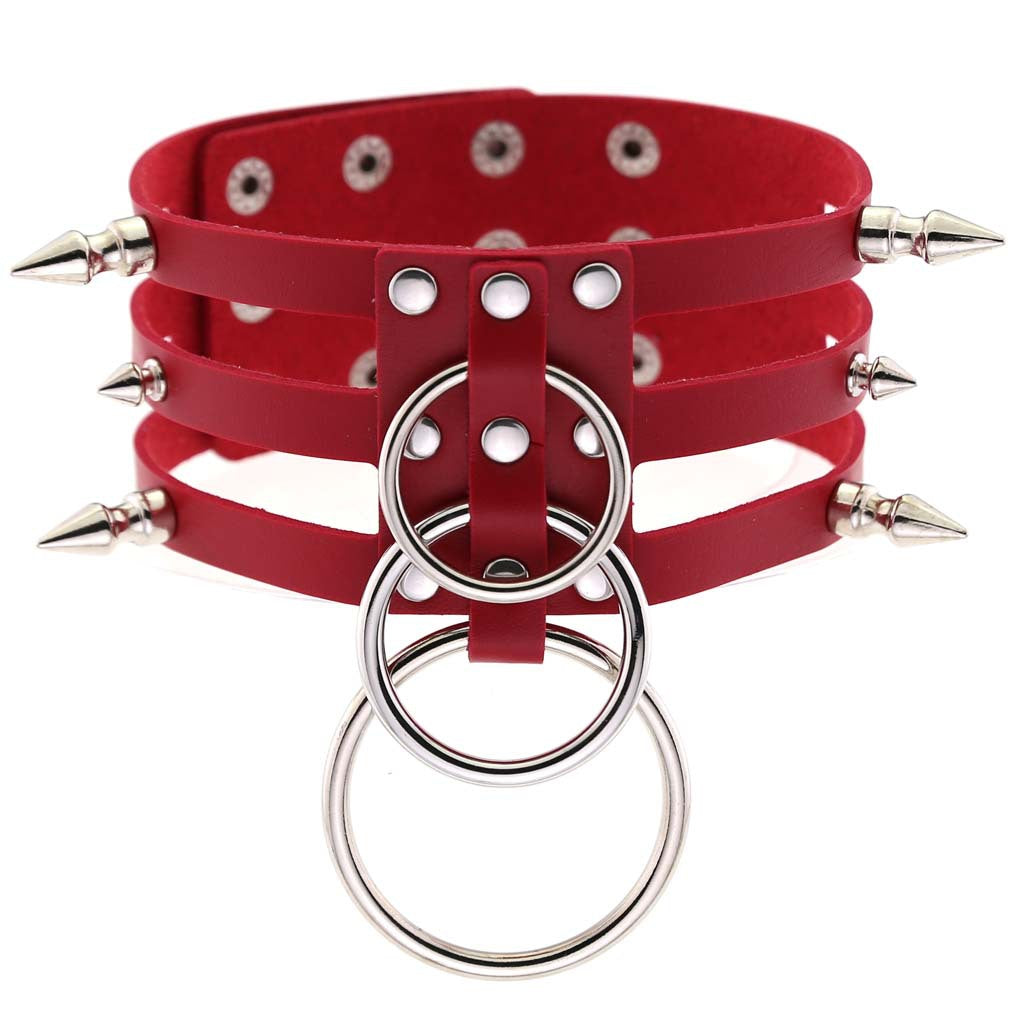 Dark Gothic Harajuku PU Leather Collar